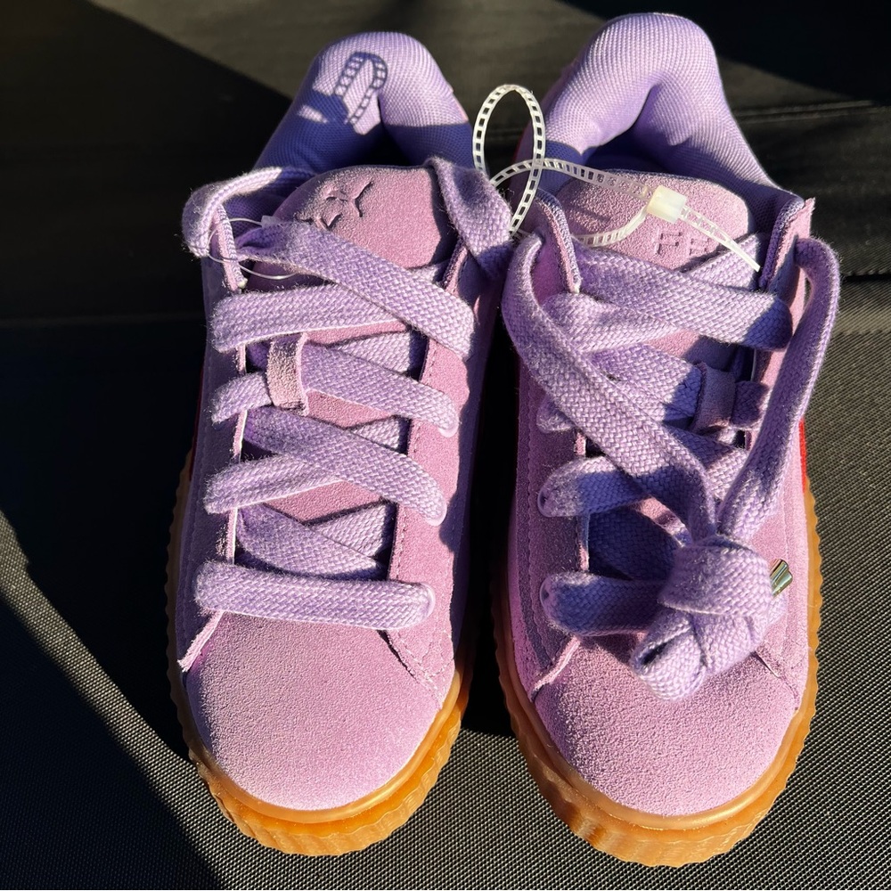 Fenty x Puma Creeper Phatty Sneaker Lavender Alert/Burnt Red Gumsole Size 4
